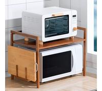 Stoolzfaid Supporto per Microonde,Supporto per Forno A Microonde,Scaffale Organizer da Cucina,Ripiano Portaoggetti per Forno A Microonde,Cucina Counter Ripiano Microonde,con 4 Ganci