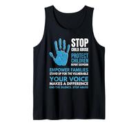 Stop agli abusi sui minori Proteggere la consapevolezza dei Bambini Indossando Blu Canotta