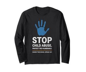Stop agli abusi sui minori Proteggere la consapevolezza dei Bambini Indossando Blu Maglia a Manica