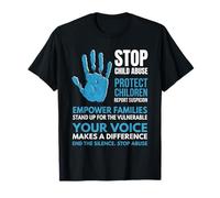 Stop agli abusi sui minori Proteggere la consapevolezza dei Bambini Indossando Blu Maglietta
