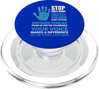 Stop agli abusi sui minori Proteggere la consapevolezza dei bambini indossando blu PopSockets PopGrip per MagSafe