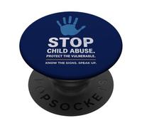 Stop agli abusi sui minori Proteggere la consapevolezza dei bambini indossando blu PopSockets PopGrip Adesivo