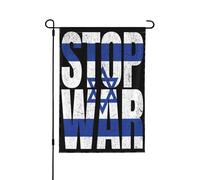 Stop alla guerra, io sto con Israele. Bandiera da giardino per tutte le stagioni, ideale per decorare gli esterni.
