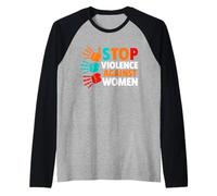 Stop alla violenza Contro Le Donne Maglia con Maniche Raglan