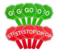 Stop And Go Sign | Crossing Guard Road | Segnali Di Arresto Portatile A Doppio Lato - 10 Pezzi Paddle Impermeabile Per La Sicurezza Scolastica Decorazione Della Sala Di Controllo Del Traffico