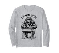 Stop Animal Testing Divertente Scimmietta Scuola Test Taker Maglia a Manica