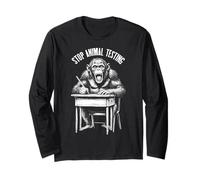 Stop Animal Testing Divertente Scimmietta Scuola Test Taker Maglia a Manica