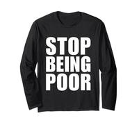 Stop Being Poor Y2K Aesthetic Trendy Maglia a Manica