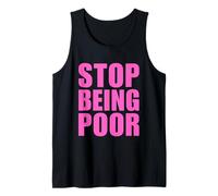 Stop Being Poor Y2K Aesthetic Trendy Pink Canotta