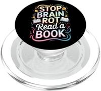 Stop Brain Rot Read A Book Bookworm Reader - PopSockets PopGrip per MagSafe