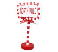 Stop Christmas Here Decor Metal Solid Wood LED Delicate Babbo Natale Topper Albero Topper per il Rettangolo della Festa di Natale 15.8x8x28,5 Cm Legno massiccio: Questa Fermata di Natale CHR Qui