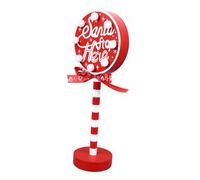 Stop Christmas Here Decor Metal Solid Wood LED Delicate Babbo Natale Topper Albero Topper per il Rettangolo della Festa di Natale 15.8x8x28,5 Cm Legno massiccio: Questa Fermata di Natale CHR Qui
