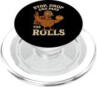 Stop Drop Pass the Rolls Divertente cena del Ringraziamento Turchia PopSockets PopGrip per MagSafe