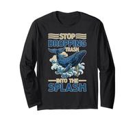 Stop Dropping Trash Into The Splash Inquinamento oceanico Maglia a Manica
