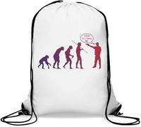 Stop Following Me - Sacca da palestra con scritta divertente, stile casual, con coulisse, colore: bianco, bianco, Taglia unica