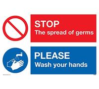 Stop germs Please wash your hands sign - Vinyl/Sticker