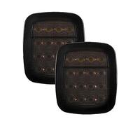 Stop Luce Posteriore 2 Pezzi/Set 16 LED Fanale Posteriore Universale Fanale Posteriore per Jeep per Wrangler YJ TJ CJ Stop Luce (Colore : Nero, Dimensione : with Turn)