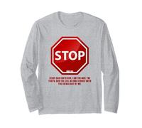 Stop - No Man Comes To The Father John 14:6 Warning Sign Maglia a Manica