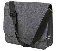 Stop Ocean Plastic 46229 - Borsa messenger in feltro rPET per notebook (17,3 pollici), borsa a tracolla, patta e chiusura in, ca. 36 x 27 x 8 cm, grigio scuro