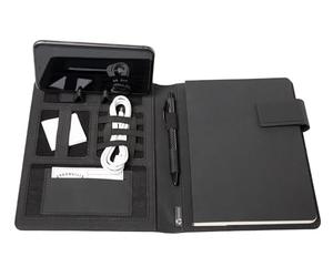 Stop Ocean Plastic RPET 46222 - Cartella portadocumenti Belize, formato DIN A5, in nylon e pelle, con blocco appunti, organizer per ufficio e uso quotidiano, ca. 22 x 17 x 2 cm, antracite