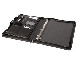 Stop Ocean Plastic RPET 46224 - Cartellina in organza, formato DIN A4, con scomparto per tablet, in nylon e pelle, con blocco appunti, formato ca. 36,5 x 29 x 4 cm, colore: antracite