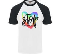 Stop Omofobia GAY PRIDE DAY Consapevolezza Maglietta S/S Da Baseball Per Uomini