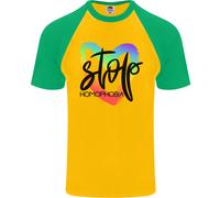 Stop Omofobia GAY PRIDE DAY Consapevolezza Maglietta S/S Da Baseball Per Uomini