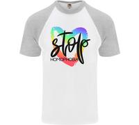 Stop Omofobia GAY PRIDE DAY Consapevolezza Maglietta S/S Da Baseball Per Uomini