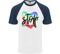 Stop Omofobia Gay Pride Day Consapevolezza Uomo S/S Baseball T-Shirt