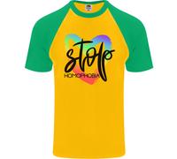 Stop Omofobia Gay Pride Day Consapevolezza Uomo S/S Baseball T-Shirt
