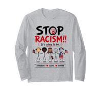 Stop Racism It's Okay to Be Asian Black Arab Normal American Maglia a Manica