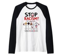 Stop Racism It's Okay to Be Asian Black Arab Normal American Maglia con Maniche Raglan