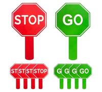 Stop Sign With Handle - Waterproof Double -Sided Warning Paddle With Handle For Parking Traffico Control Kids Safety Awareness Activities | Stop And Go Sign | 10 Pezzi Guard Stop Signs |
