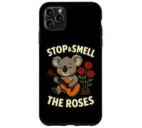Stop & Smell The Roses Funny Koala Music Citazione Custodia per iPhone 11 Pro Max