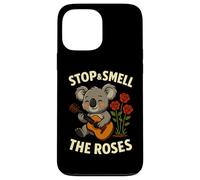 Stop & Smell The Roses Funny Koala Music Citazione Custodia per iPhone 13 Pro Max