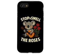 Stop & Smell The Roses Funny Koala Music Citazione Custodia per iPhone SE (2020) / 7/8