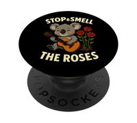 Stop & Smell The Roses Funny Koala Music Citazione PopSockets PopGrip Adesivo