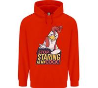 Stop Staring A il Mio Gallo Divertente Grezzo Bambini Felpa con Cappuccio