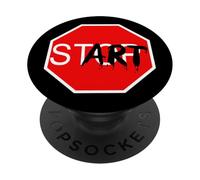 Stop Start Graffiti Design Statement Motivo Motivation Gym PopSockets PopGrip Adesivo