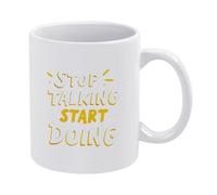 Stop Talking Start Doing Tazza Da Caffè Con Manico Tazza In Porcellana Tazze 330Ml Per Latte Bevande Donna