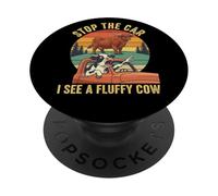 Stop The Car I See Fluffy Mucca Highland Cow Dairy Mucca Agricoltore PopSockets PopGrip Adesivo