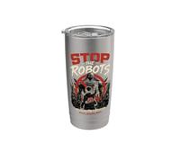 Stop The Robots: AI Resistance Reclaim Future Rebel Bicchiere termico in acciaio inox doppia parete