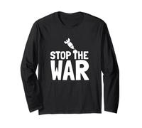 Stop The War Peace Protest Messaggio Anti Lotta Maglia a Manica
