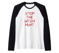 Stop The Witch Hunt Salem 1692 Witch Trials Halloween Witchy Maglia con Maniche Raglan
