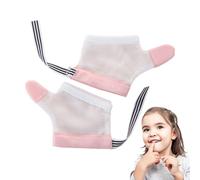 Stop Thumb Sucking for Kids - Protezione per pollice per succhiare il pollice, 1 paio di protezioni per dita resistenti ai morsi, guanti traspiranti anti-suzione per bambini, tappo regolabile