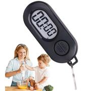 Stop Timer Keychain, Portable Sports Stopwatchs, Digital Lcd Timer, Lightweight Design, Compact and Easy to Use, Ideal for Playground, Classroom, Exercise, 6.446x2.7x1.279cm White Black