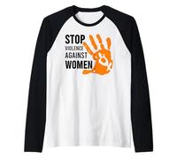 Stop Violence Against - Maglietta da Donna Maglia con Maniche Raglan