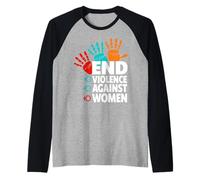 Stop Violence Against - Maglietta da Donna Maglia con Maniche Raglan