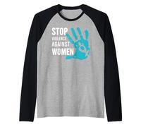 Stop Violence Against - Maglietta da Donna Maglia con Maniche Raglan
