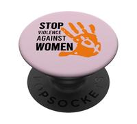 Stop Violence Against - Maglietta da donna PopSockets PopGrip Adesivo